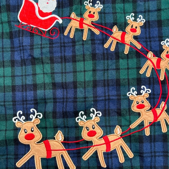 Vintage Rare Editions Santa and Sleigh Christmas Plaid Jumper - Picture 6 of 6